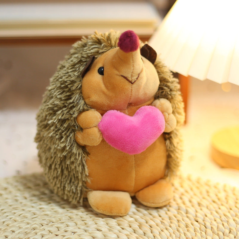 Lovers Hedgehog Plush With Cute Little Hedgehog Simulation Doll