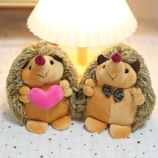 Lovers Hedgehog Plush With Cute Little Hedgehog Simulation Doll